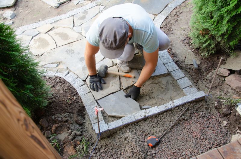 Stone pathway installation